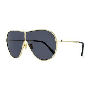 Tom Ford Sunglasses Shield Full Rim, Shiny Deep Gold Frame and Smoke Lens